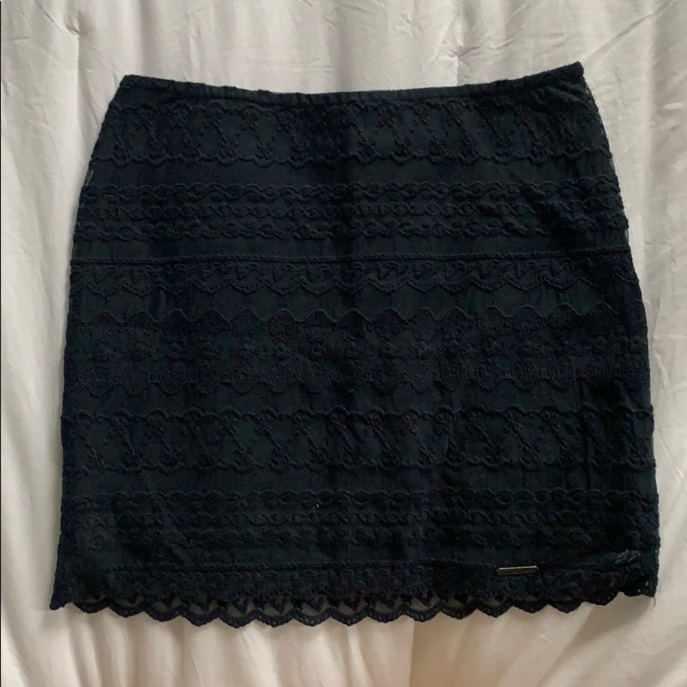 Abercrombie & Fitch Navy Lace Mini Skirt